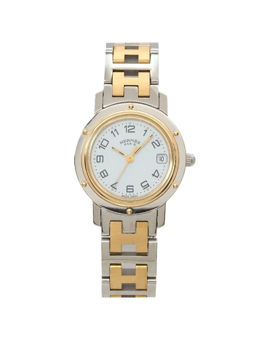 Hermes Clipper Watch Date White Quartz